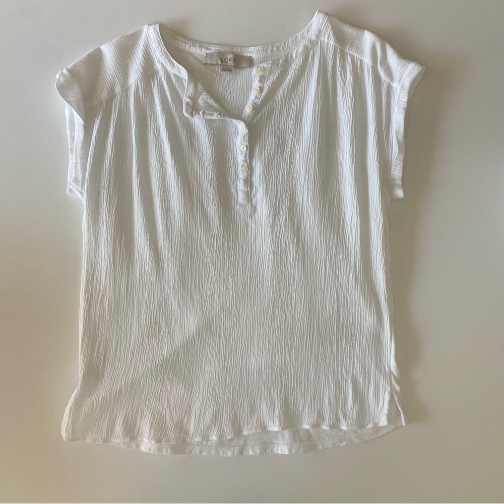 Loft cuff sleeve gauze top.  Size S